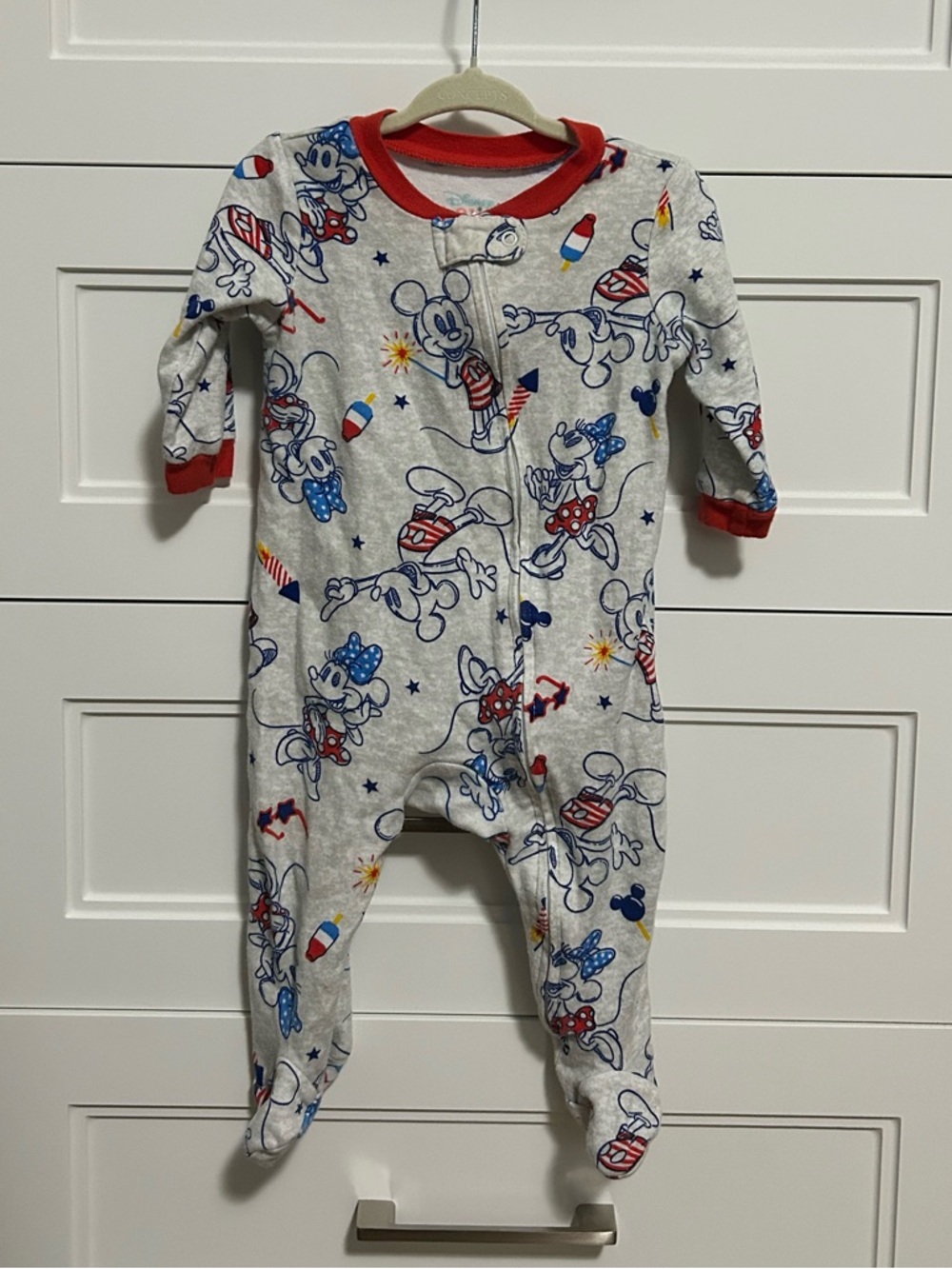 Disney Baby Mickey and Minnie Mouse Americana Onesie Sleeper